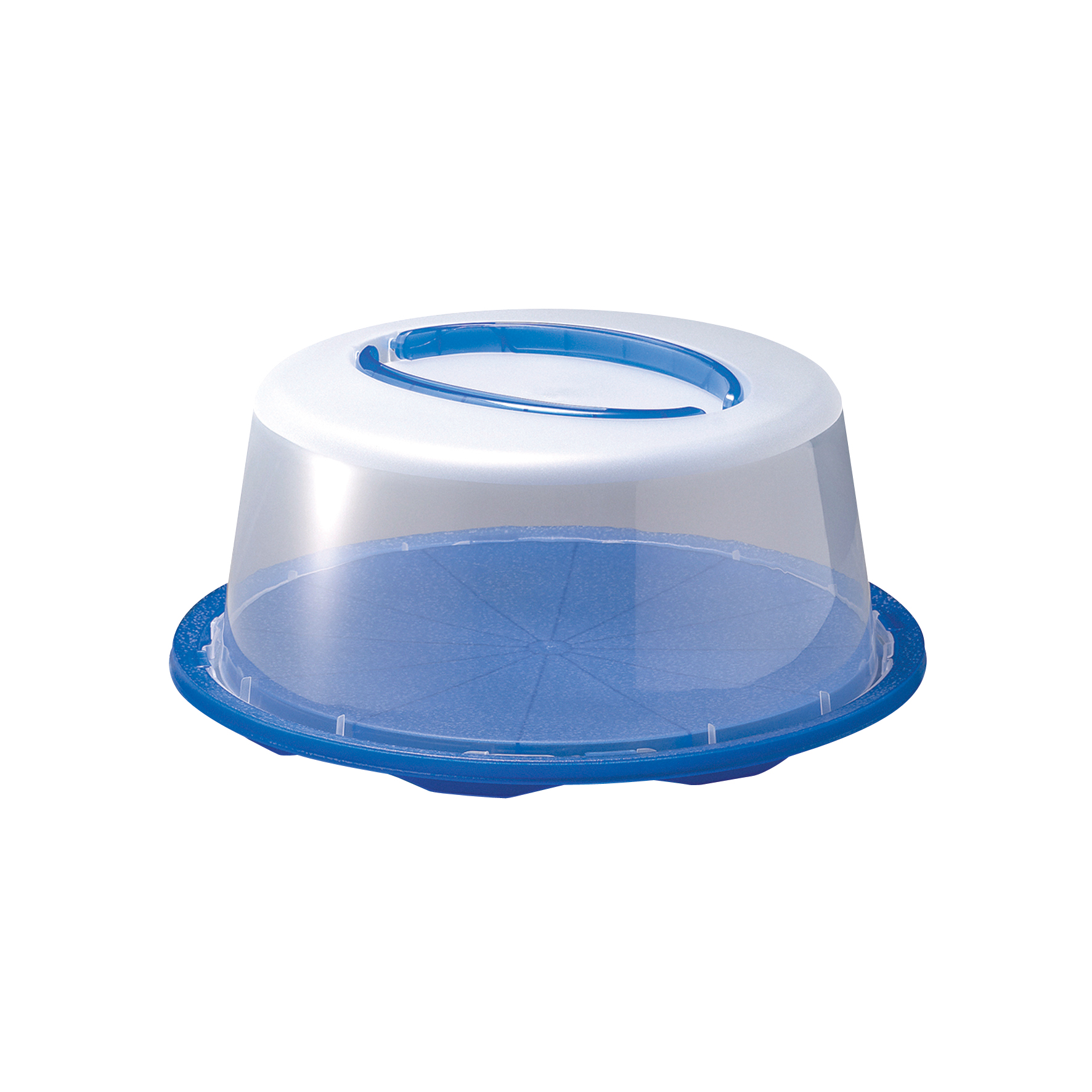 KUCHENBEHÄLTER KUCHEN BEHÄLTER KUCHENBOX BOX RUND BLAU Ø 34 X H 15 CM